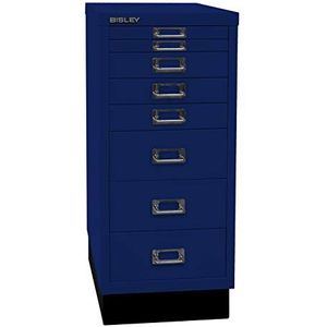 BISLEY MultiDrawer, 29-delige serie met sokkel, DIN A4, 8 laden, metaal, 639 Oxfordblauw, 38 x 27,9 x 67 cm