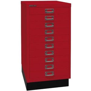 BISLEY MultiDrawer, 29-delige serie met sokkel, DIN A3, 10 laden, metaal, 670 kardinaalrood, 43,2 x 34,9 x 67 cm