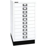 BISLEY MultiDrawer, 29-serie met sokkel, DIN A3, 10 laden, metaal, 696 verkeerswit, 43,2 x 34,9 x 67 cm