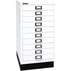 BISLEY MultiDrawer™ 29 serie, met sokkel, A3, 10 laden, verkeerswit