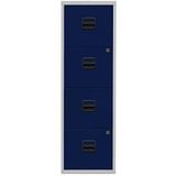 Bisley home Hängeregistraturschrank 4 Schübe 1-bahnig lichtgrau/oxford