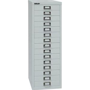 BISLEY MultiDrawer™ 39 serie, A4, 15 laden, zilverkleurig