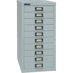 BISLEY MultiDrawer, 29-delige serie, DIN A4, 10 laden, metaal, 355 zilver, 38 x 27,9 x 59 cm