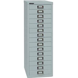 BISLEY MultiDrawer, 39-serie, DIN A4, 15 laden, 355 zilver, 38 x 27,9 x 86 cm