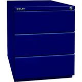 BISLEY Rolcontainer OBA met 25 mm top, 3 universele laden, metaal, 639 Oxfordblauw, 56,5 x 42 x 51,9 cm