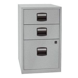 BISLEY - Bijzetkast PFA - Zilverkleurig - Plaatstaal - 2 Laden, 1 Hangmappenlade