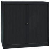 Bisley Rollladenschrank Euro Stahl 2 Fachböden Höhe 1029mm schwarz/sch