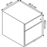 Bisley Rollcontainer Note NWA 1x Auszug + 1x HR-Schub HxBxT 495x420x56