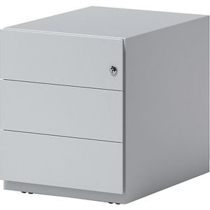 BISLEY Verrijdbaar ladeblok Note™, met 3 universele laden, h x b x d = 495 x 420 x 565 mm, met greeplijst, lichtgrijs