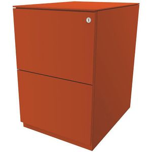 BISLEY Verrijdbaar ladeblok Note™, met 2 hangmappenladen, h x b = 652 x 420 mm, met top, oranje