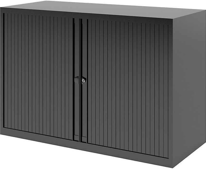 Bisley Basic Roldeurkast, 1 Legbord, 70 x 100 x 43 cm, Zwart