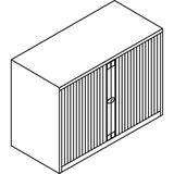 Bisley Basic Roldeurkast, 1 Legbord, 70 x 100 x 43 cm,  - Grijs