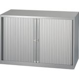 Bisley Basic Roldeurkast, 1 Legbord, 70 x 100 x 43 cm, Grijs - Zilver