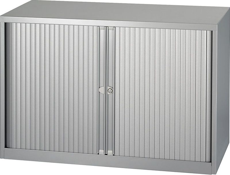 Bisley Basic Roldeurkast, 1 Legbord, 70 x 100 x 43 cm, Grijs - Zilver