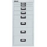 Bisley Schubladenschrank 8 Schübe HxBxT 590x278x380mm lichtgrau