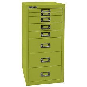 BISLEY MultiDrawer, 29-delige serie, DIN A4, 8 laden, metaal, 604 groen, 38 x 27,9 x 59 cm