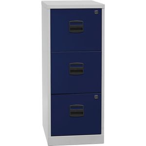 Bisley home Hängeregistraturschrank 3 Schübe 1-bahnig lichtgrau/oxford