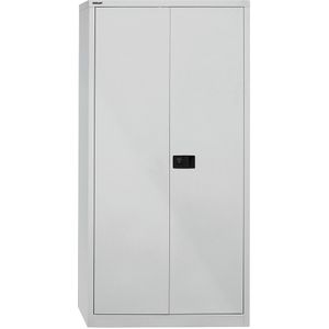 BISLEY UNIVERSAL vleugeldeurkast, h x b x d = 1950 x 914 x 400 mm, 4 legborden, 5 ordnerhoogtes, lichtgrijs