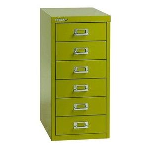 Bisley A4 Ladekast met 6 Laden- 590 x 279 x 380 mm- Groen