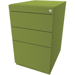 BISLEY Staand ladeblok Note™, met 2 universele laden, 1 hangmappenlade, zonder top, diepte 565 mm, groen