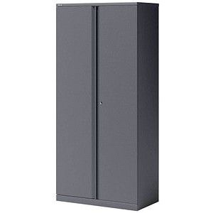 BISLEY Vleugeldeurkast ESSENTIALS, 4 legborden, 5 ordnerhoogtes, antracietgrijs
