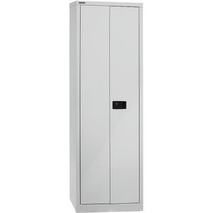 BISLEY UNIVERSAL vleugeldeurkast, h x b x d = 1950 x 600 x 400 mm, 4 legborden, 5 ordnerhoogtes, lichtgrijs