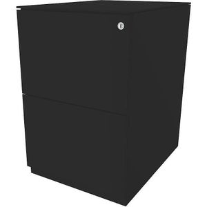 BISLEY Verrijdbaar ladeblok Note™, met 2 hangmappenladen, h x b = 652 x 420 mm, met top, zwart
