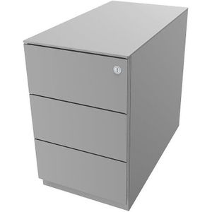 BISLEY Verrijdbaar ladeblok Note™, met 3 universele laden, h x b x d = 502 x 300 x 565 mm, met greeplijst en top, lichtgrijs