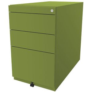 BISLEY Staand ladeblok Note™, met 2 universele laden, 1 hangmappenlade, zonder top, diepte 775 mm, groen