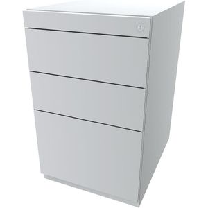 BISLEY Staand ladeblok Note™, met 2 universele laden, 1 hangmappenlade, zonder top, diepte 565 mm, verkeerswit