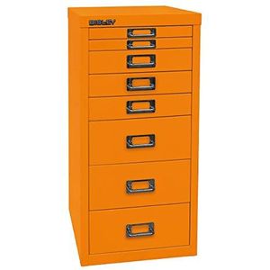 BISLEY MultiDrawer, 29-serie, DIN A4, 8 laden, metaal, 603 oranje, 38 x 27,9 x 59 cm