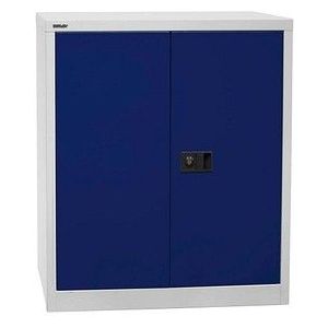 BISLEY UNIVERSAL vleugeldeurkast, h x b x d = 1000 x 914 x 400 mm, 1 verzinkt legbord, 2 ordnerhoogtes, lichtgrijs/oxfordblauw