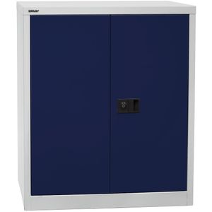 BISLEY UNIVERSAL vleugeldeurkast, h x b x d = 1000 x 914 x 400 mm, 1 verzinkt legbord, 2 ordnerhoogtes, lichtgrijs/oxfordblauw