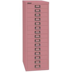 BISLEY MultiDrawer, 39-serie, DIN A4, 15 laden, metaal, 601 roze, 38 x 27,9 x 86 cm
