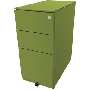 BISLEY Verrijdbaar ladeblok Note™, met 2 universele laden, 1 hangmappenlade, h x b x d = 652 x 300 x 565 mm, met top, groen