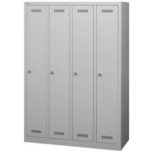 Garderobenschrank Monobloc 4 Abteile einst&#246;ckig lichtgrau