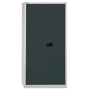 BISLEY UNIVERSAL vleugeldeurkast, h x b x d = 1950 x 914 x 400 mm, 4 legborden, 5 ordnerhoogtes, lichtgrijs/antraciet