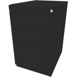 BISLEY Staand ladeblok Note™, met 2 universele laden, 1 hangmappenlade, zonder top, diepte 565 mm, zwart