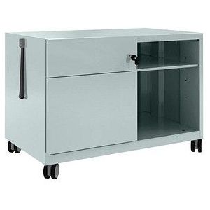 Rollschrank Note Caddy Schubladen links Rollschrank Note HxBxT 563x800x490mm silber