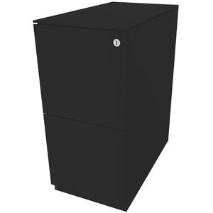 BISLEY Verrijdbaar ladeblok Note™, met 2 hangmappenladen, h x b = 652 x 300 mm, met top, zwart