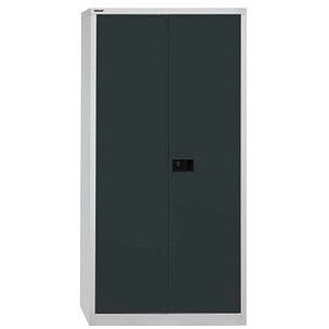 BISLEY UNIVERSAL vleugeldeurkast, h x b x d = 1950 x 914 x 400 mm, 4 verzinkte legborden, 5 ordnerhoogtes, lichtgrijs/antraciet