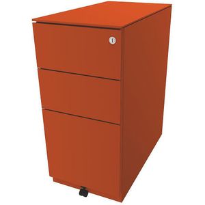 BISLEY Verrijdbaar ladeblok Note™, met 2 universele laden, 1 hangmappenlade, h x b x d = 652 x 300 x 565 mm, met top, oranje