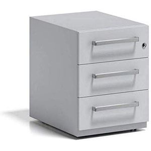 BISLEY rolcontainer Note met handgreep, 3 universele schuifladen 56.5 x 42 x 49.5 cm 645 lichtgrijs