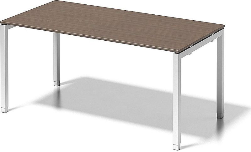 Bisley Schreibtisch Cito BxTxH 160x80x65-85cm nußbaum Gestell verkehrs