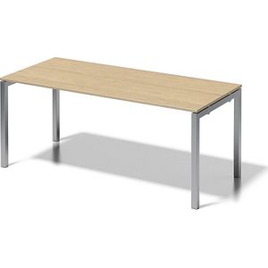 BISLEY Cito Schreibtisch ahorn, silber rechteckig, 4-Fuß-Gestell silber 180,0 x 80,0 cm