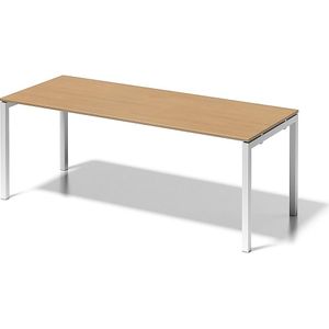 BISLEY Bureautafel CITO, U-onderstel, h x b x d = 740 x 2000 x 800 mm, onderstel wit, blad beukenhout