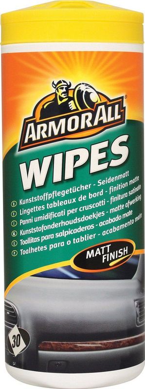 Armor All - Matt Dashboard Wipes - 30 Stuks - Reiniging voor Vinyl en Rubber