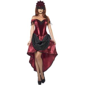 Carnaval Venetian Temptress Jurk - Bordeaux - Maat L - Carnaval