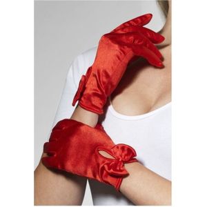 Rode korte verkleed handschoenen voor dames - Charleston themafeest - Party verkleed accessoire