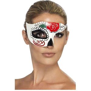 Half masker met gekleurde motieven voor volwassenen Halloween